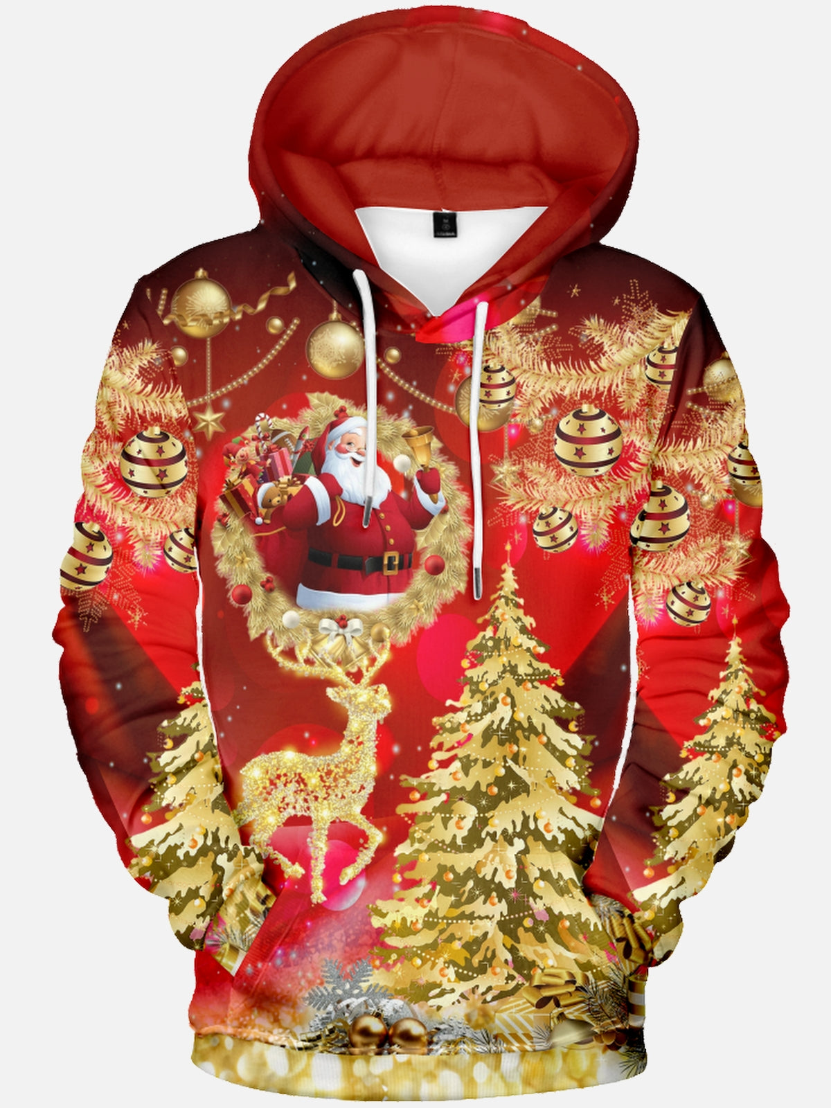 Men's Christmas Festive Print Long Sleeve Hoodie PLUSCLOTHESMAN