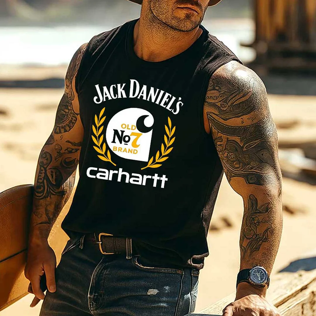  Classic Tank Top with Iconic Logo Design for Men