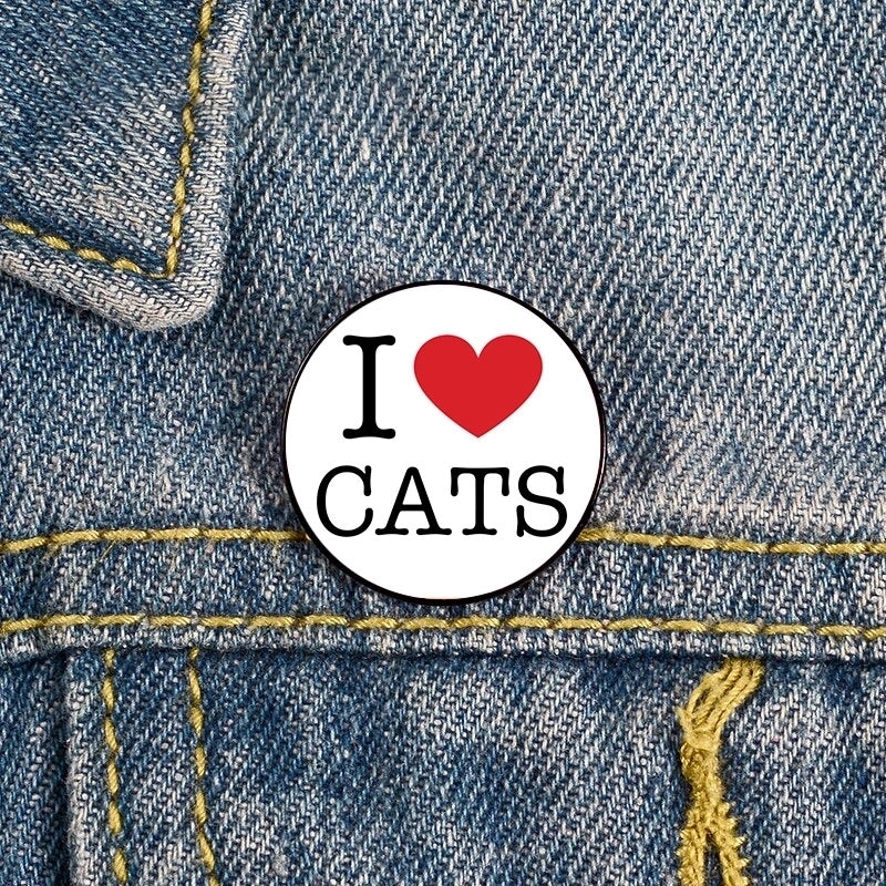Cartoon Style Pin Cat Zinc Alloy Printing Unisex Brooches