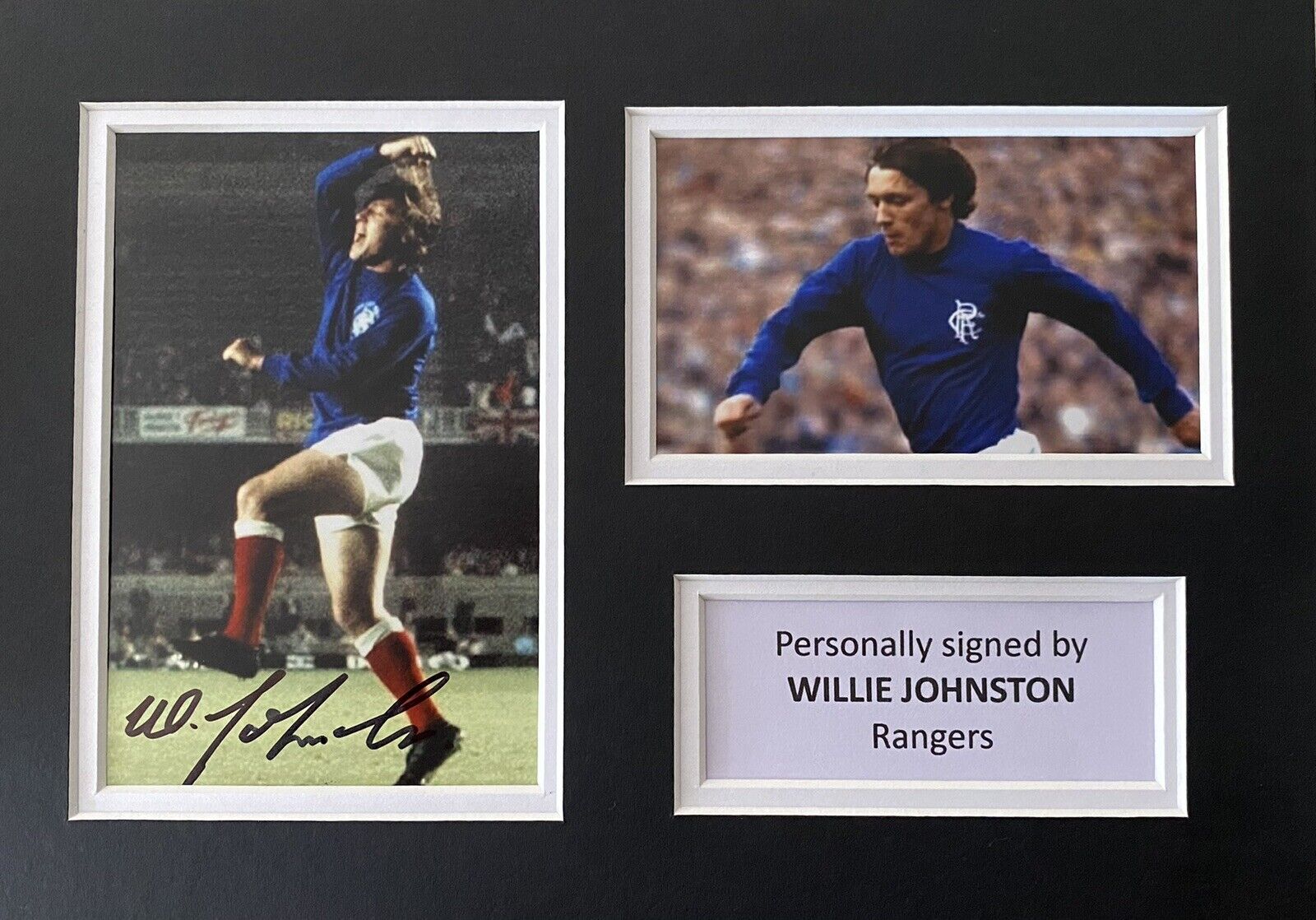 Willie Johnston Genuine Signed Rangers Photo Poster painting In A4 Mount Display