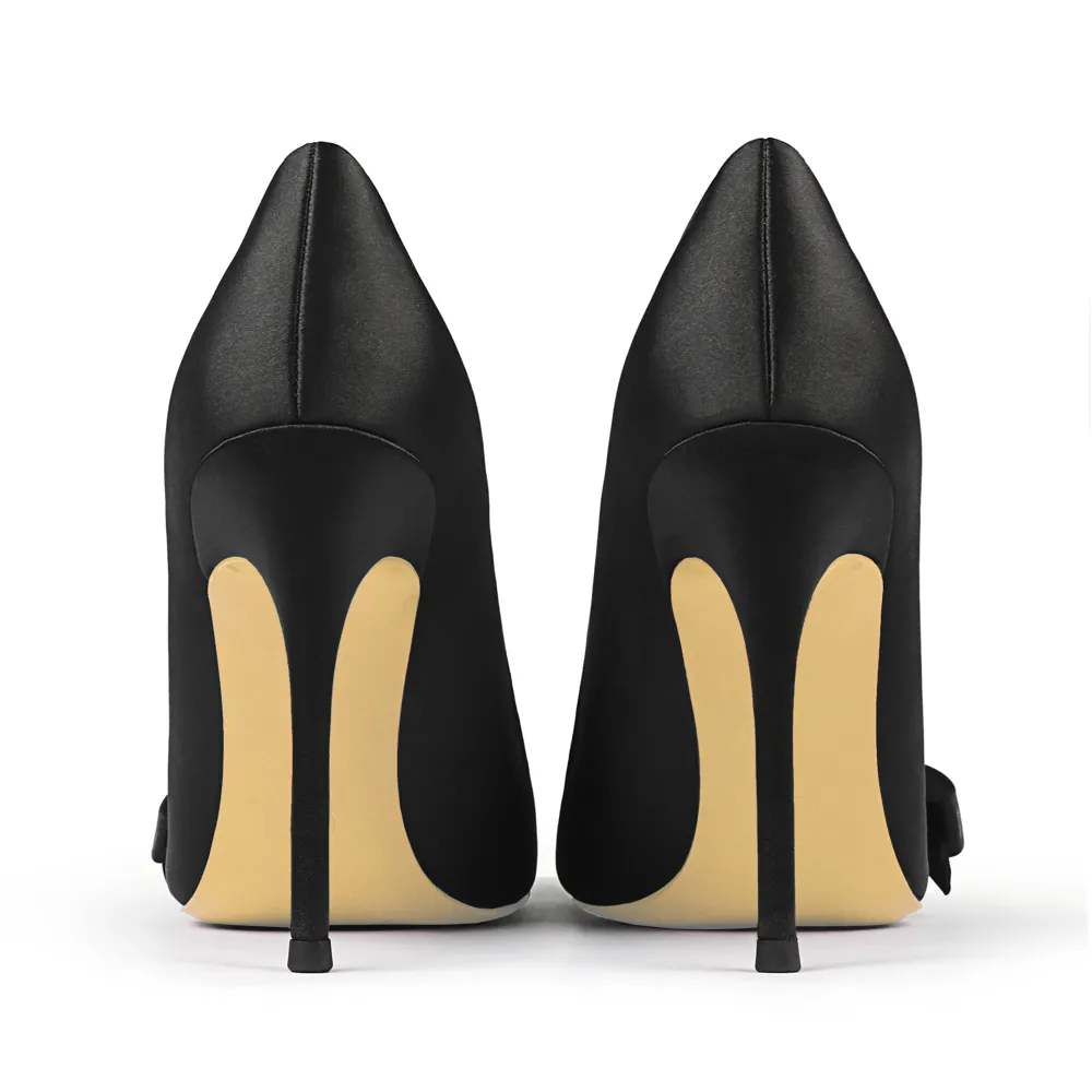 100mm Bow Fashion High Heels Sexy Prom Silk High Heels Stiletto Heels-vocosishoes