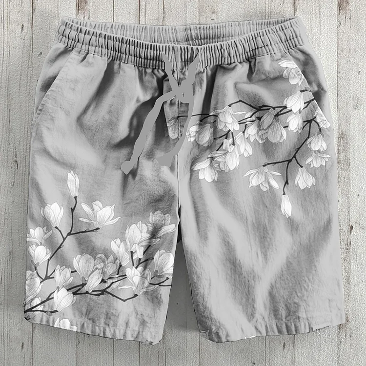 Vintage Floral Art Linen Blend Shorts