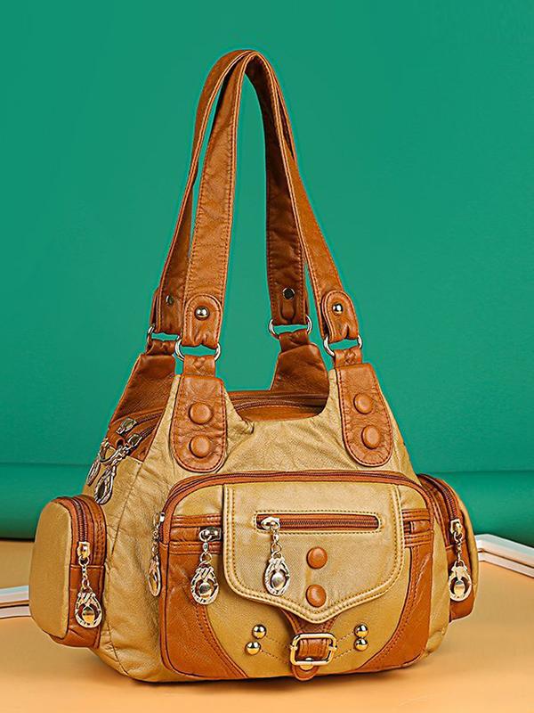 Vintage Studded Utility Baggy Bag