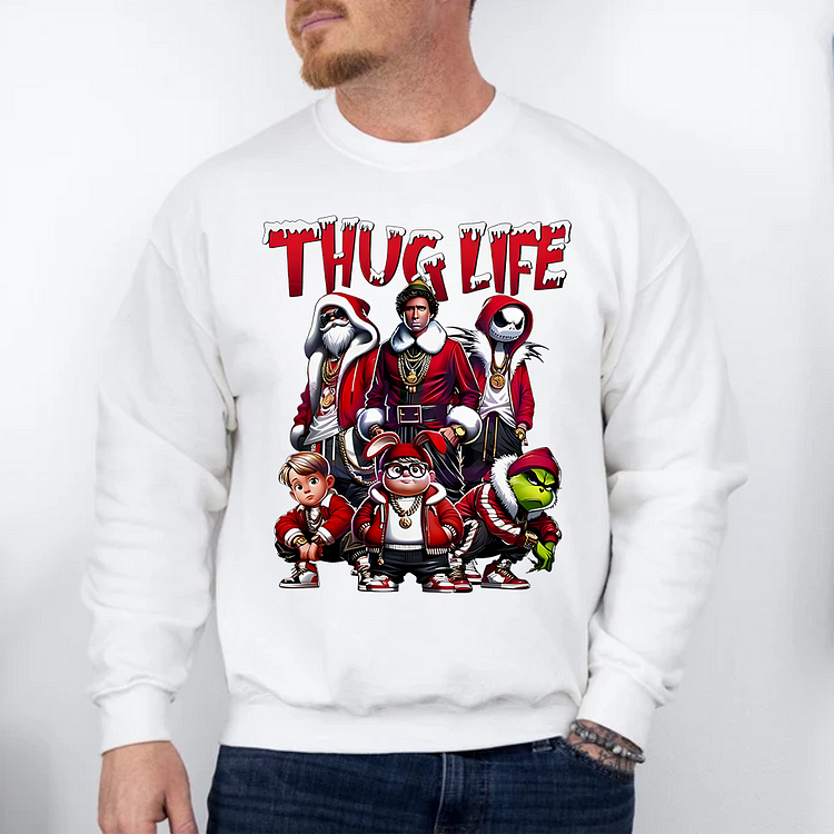 Thug Life Christmas Hoodie Character shirt
