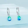 925 Silver Gradient Color Droplet Zircon Earrings