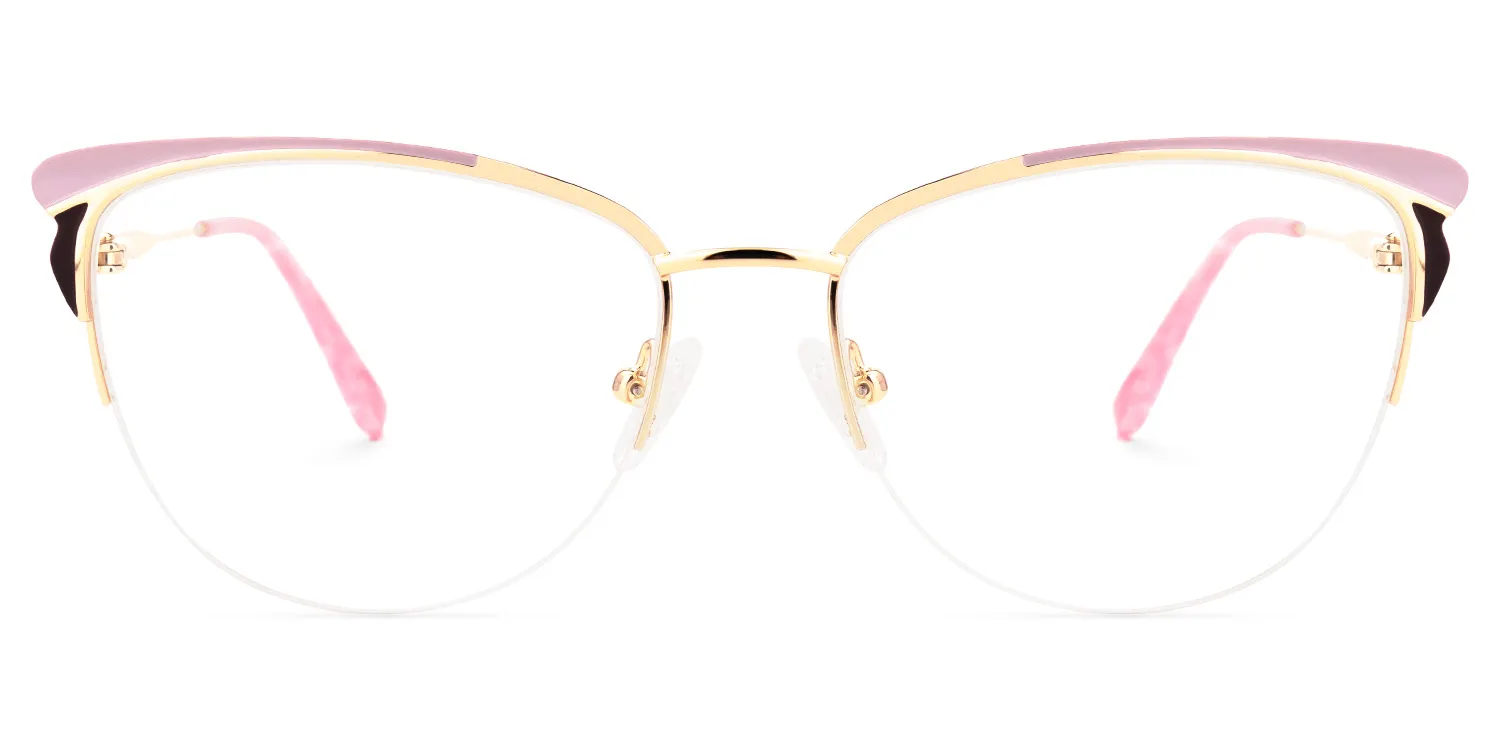 Val Rosa-Gold Cateye Brille Rosa-Gold