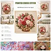 Cottage Roses Full Stamped 11CT 3 Strands Cross Stitch Kit 45x45cm
