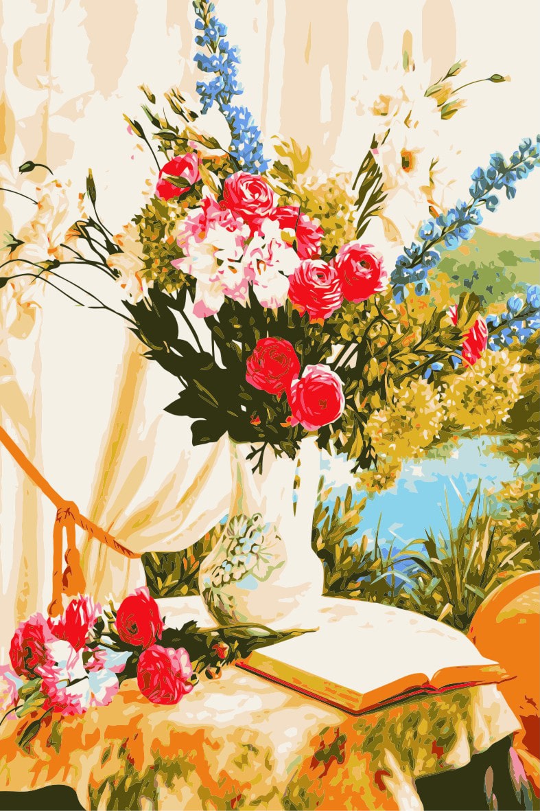 

Vase Of Spring Flowers – Paint By Numbers - 40*50CM, 501 Original