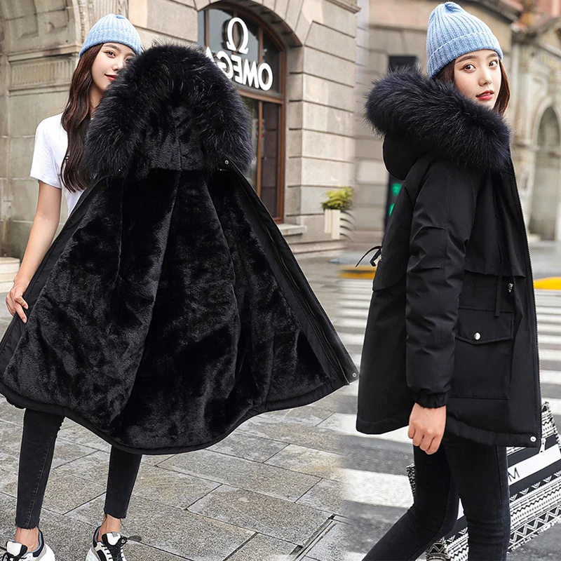 Woherb Cotton Coat Coat Female 2024 Winter New Korean Version Of The Long Down Cotton Suit To Overcome Cotton-Padded Jacket-Outfit Ideas