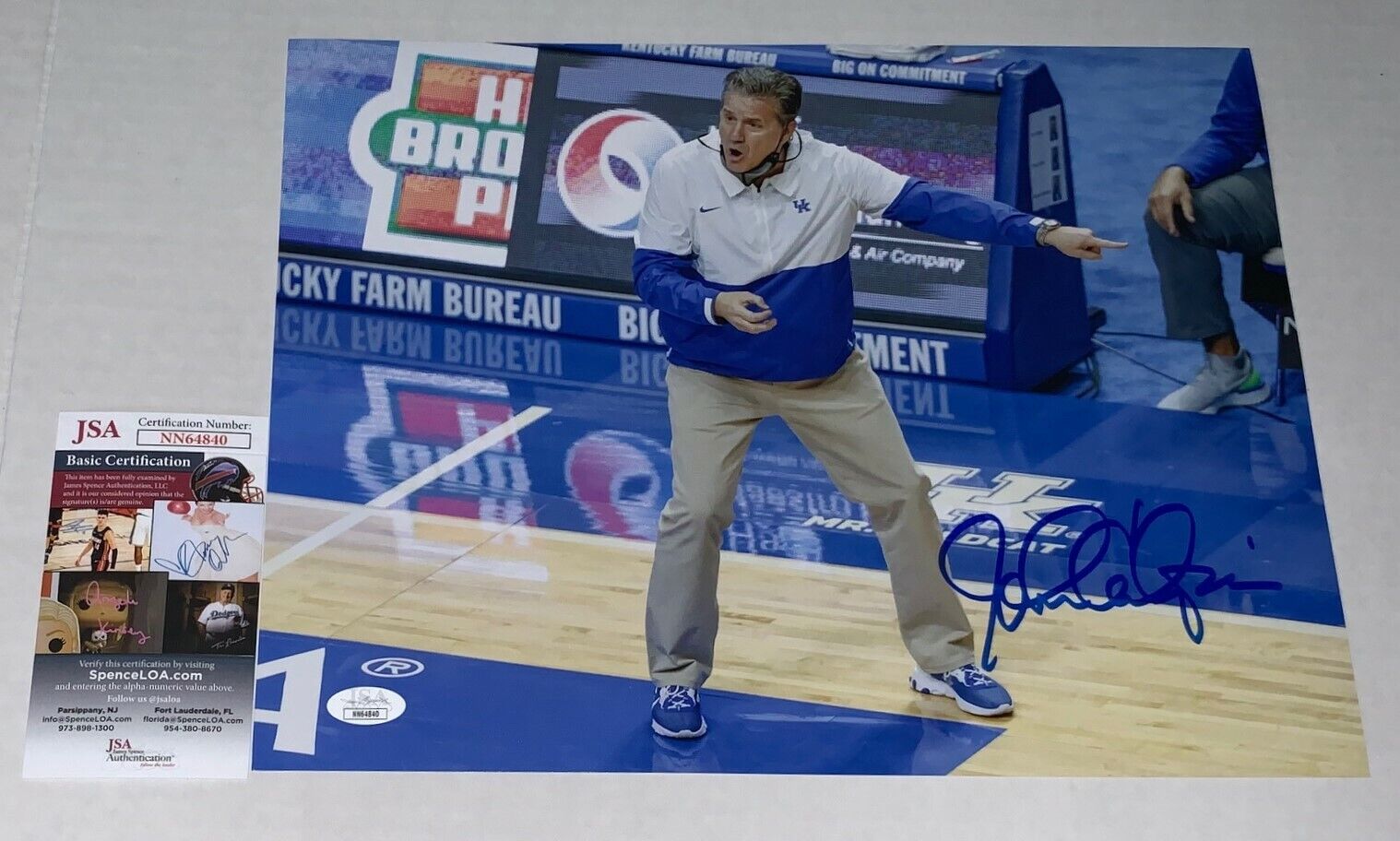 John Calipari signed Kentucky Wildcats 11x14 Photo Poster painting autographed JSA