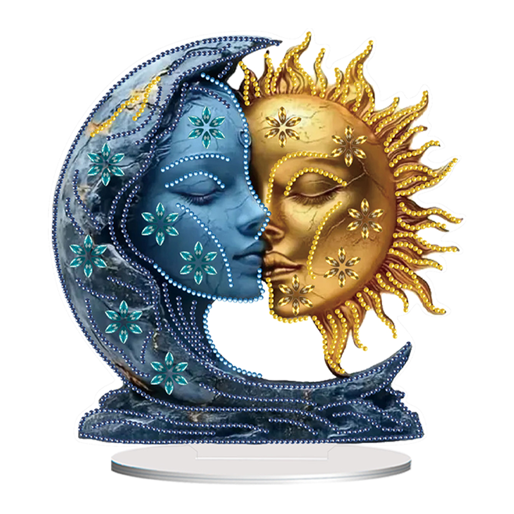 Acrylic Special Shaped Sun Moon 5D DIY Diamond Painting Tabletop Decorations