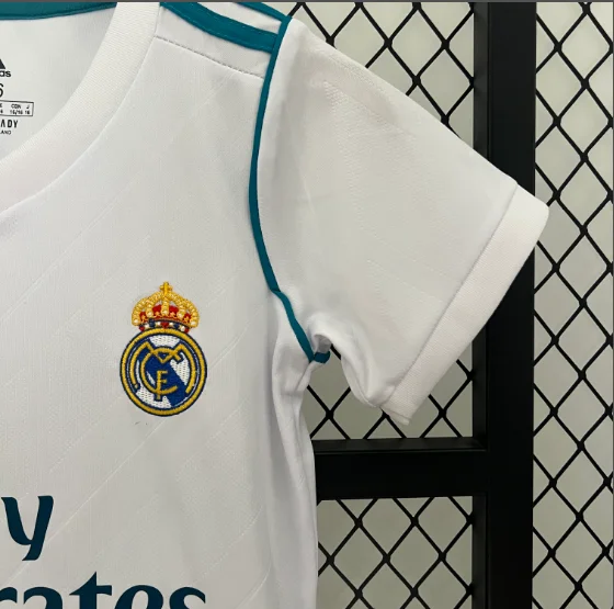2017-2018 Real Madrid Home Kids Kit Football Shirt Thai Quality