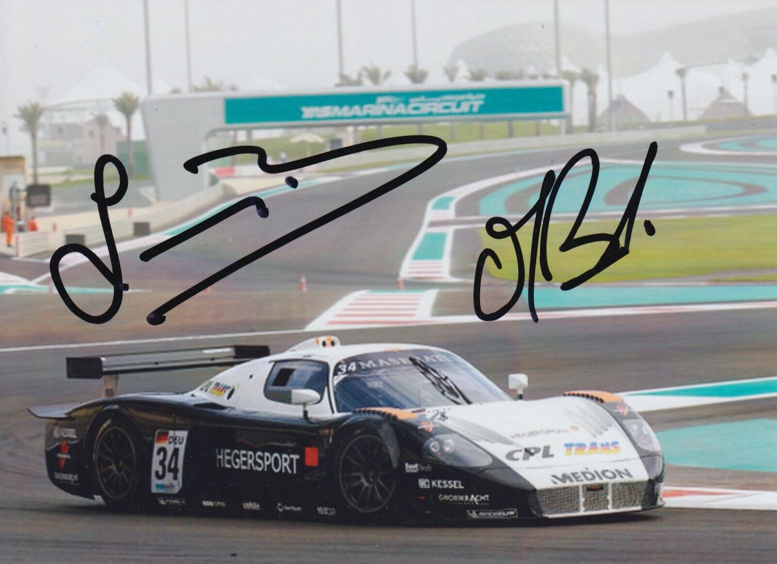 Francisco Longo and Matteo Bobbi Hand Signed 7x5 Photo Poster painting - FIA GT Championship 6.