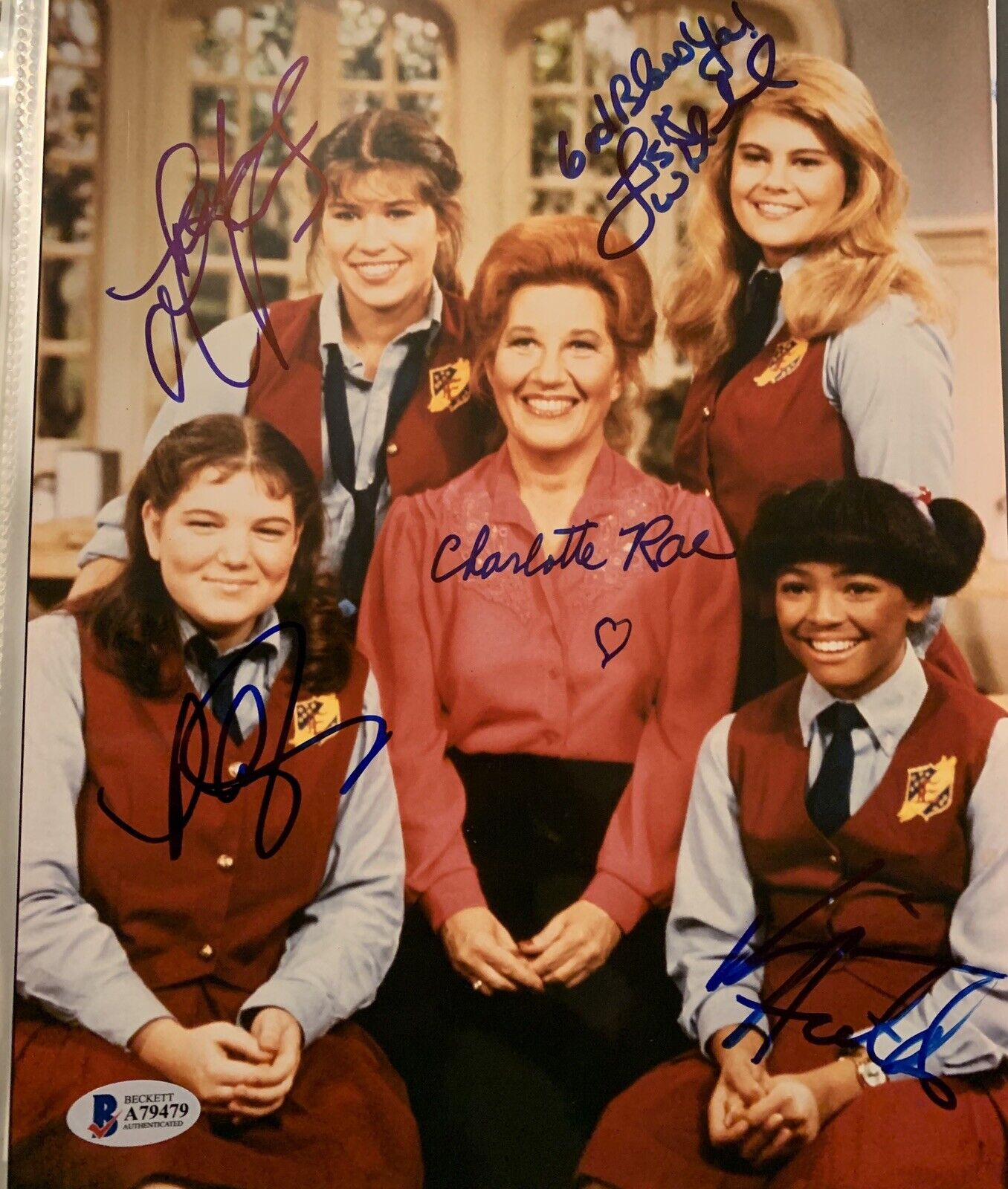 the facts of life Signed Cast Photo Poster painting Pic Lisa Nancy Kim Mindy Charlotte Auto