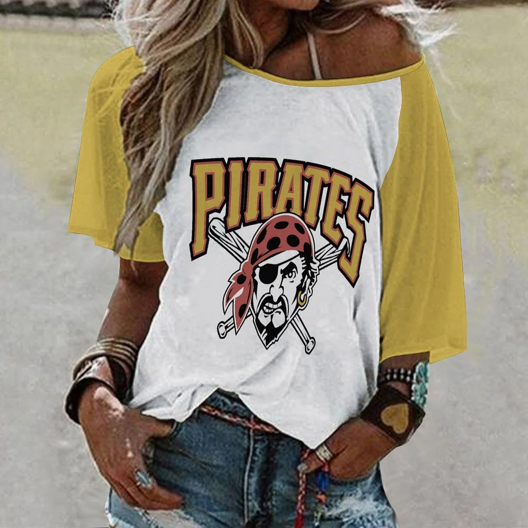 Shoulder Off  Loose Short Sleeve Casual T-shirt for Women Printed with Pattern,Yellow,White,Black