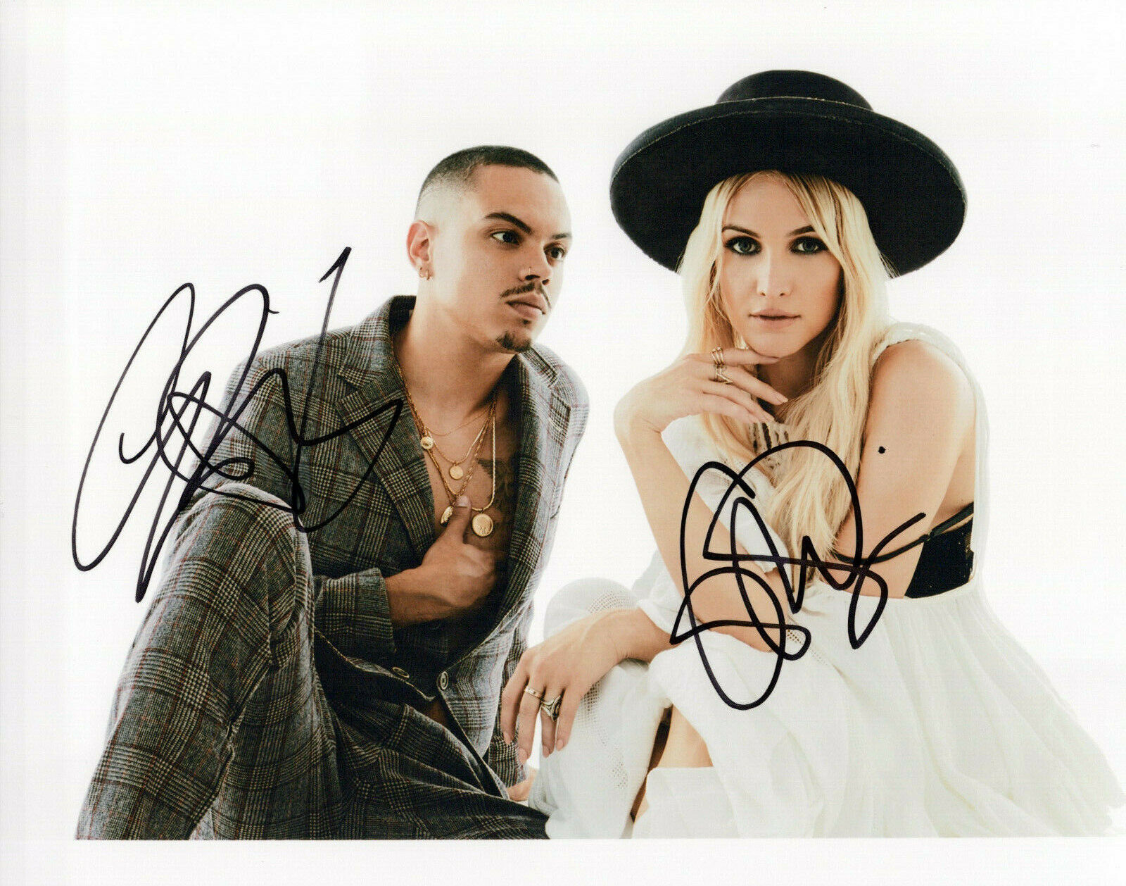 Ashlee Simpson & Evan Ross glamour shot autographed Photo Poster painting signed 8X10 #2