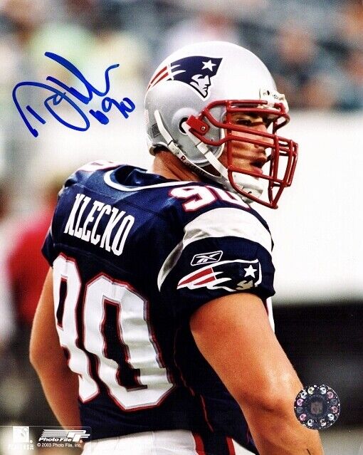 Dan Klecko Signed New England Patriots 8x10 inch Photo Poster painting - 3x Super Bowl Champion