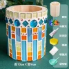 Glass Mosaic Art DIY Kit With Wood Pen Holder Square Crystal Mosaic Supplies Art Kit 