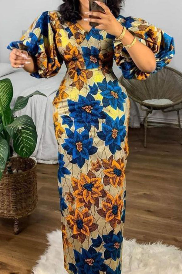 Vintage Puffy Sleeve Floral Print Dress main image 0