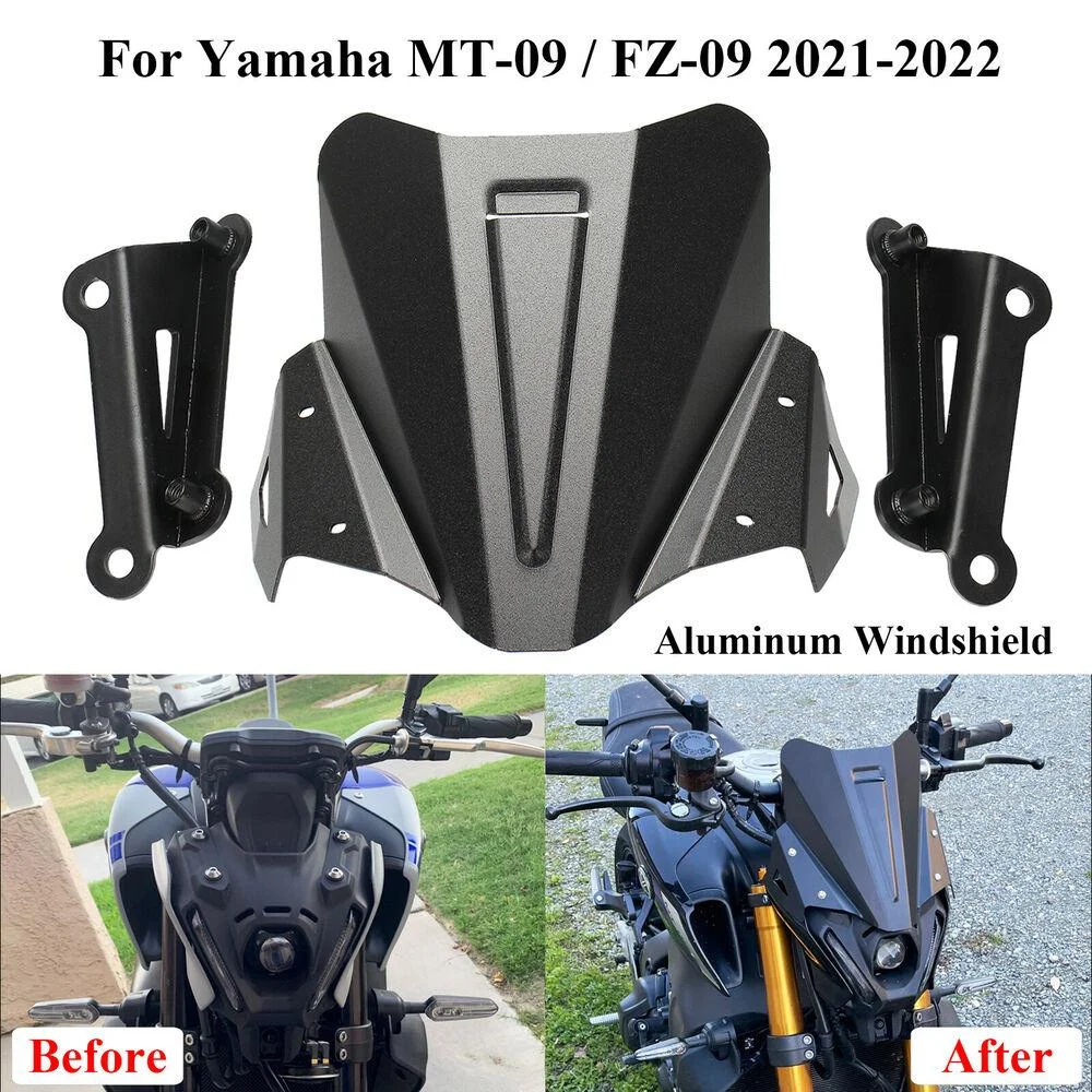 Aluminum Windshield For Yamaha MT-09/FZ-09 2021-2022 Windscreen