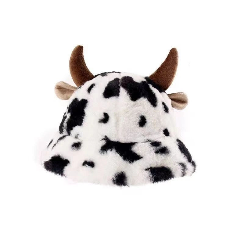 Japanese Style Cute Ears Plush Fisherman Hat Winter Versatile Thickened Warm Face-looking Small Basin Hat For Students