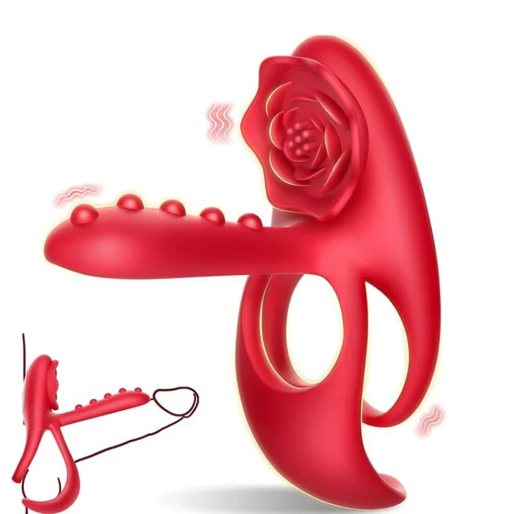 pearlsvibe -  Rose Cock Ring Testicle G-spot Clit Tickler Sex Toys For Couples
