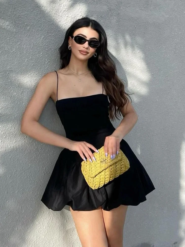 Uveng Uveng Wind Women's Summer New Sexy Chest One Word Collar Waist Show Thin Sling Dress