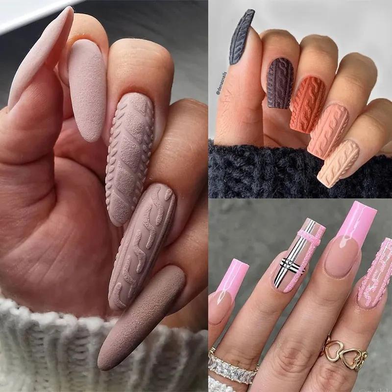 PICT YOU Sweater Plaid Nail Stamping Plates Lines Animal Geometry Fruit Theme Template Plate Mold Nail Art Stencil Tools-Nail Inspo