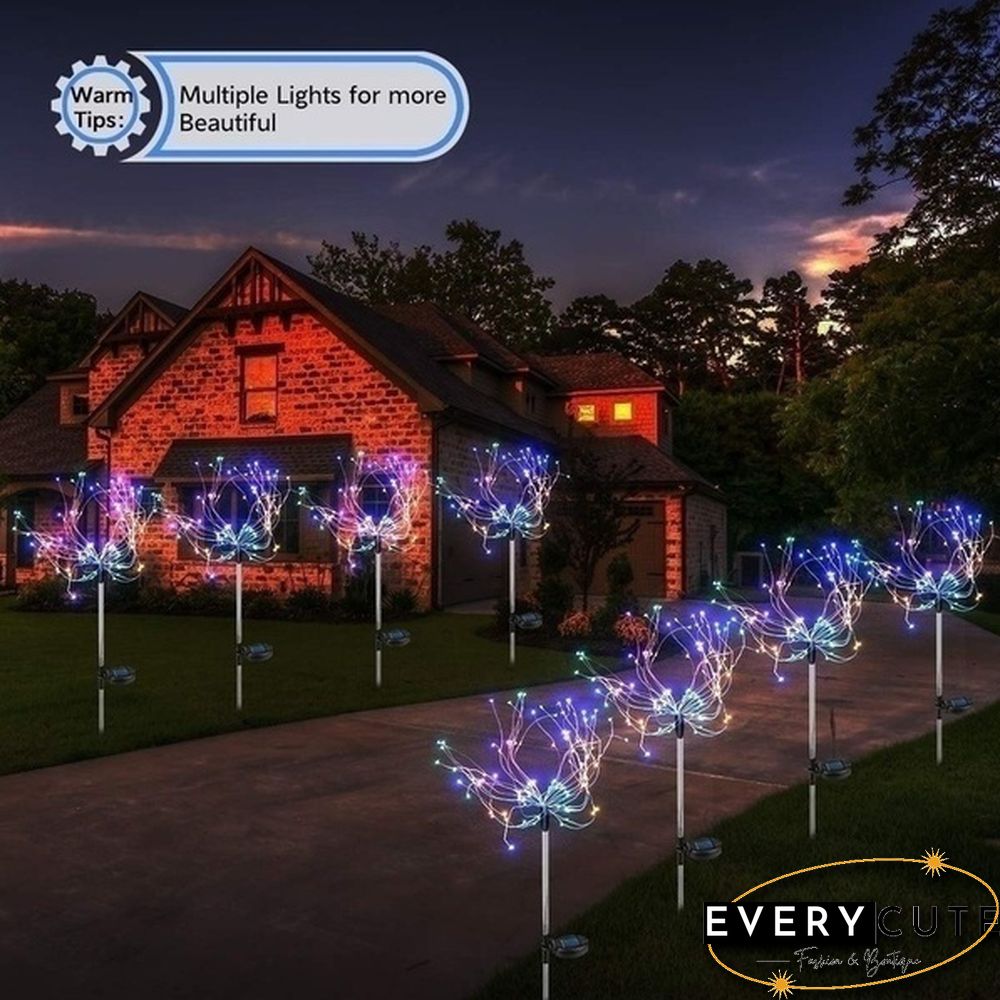 Newest Upgrade Solar Garden Decorative Lights Outdoor Solar Powered 40Copper Wires String Landscape Light Diy Flowers Fireworks Trees for Walkway Patio Lawn Backyard,christmas Party Decor