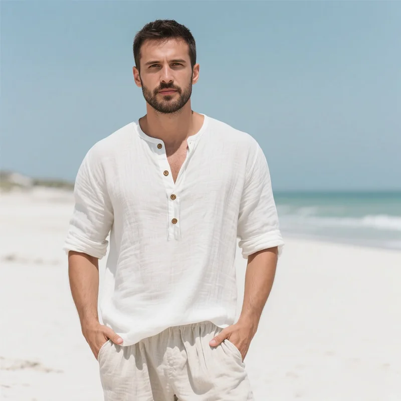 Men's Linen Shirt-inspireuse
