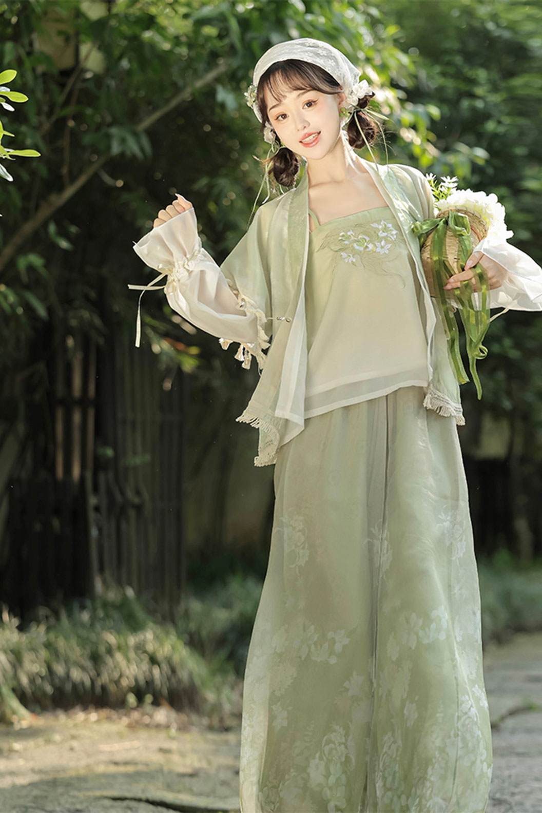 Modern Hanfu with Purple Lantern Pants for Daily Commute - zilingzhou 紫菱舟  Stupa Stones
