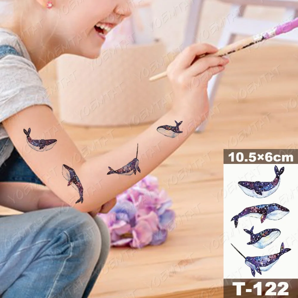 Waterproof Temporary Tattoo Sticker Moth Butterfly Wolf Snake Deer Panda Animal Flash Tatto Women Men Kids Body Art Fake Tattoos