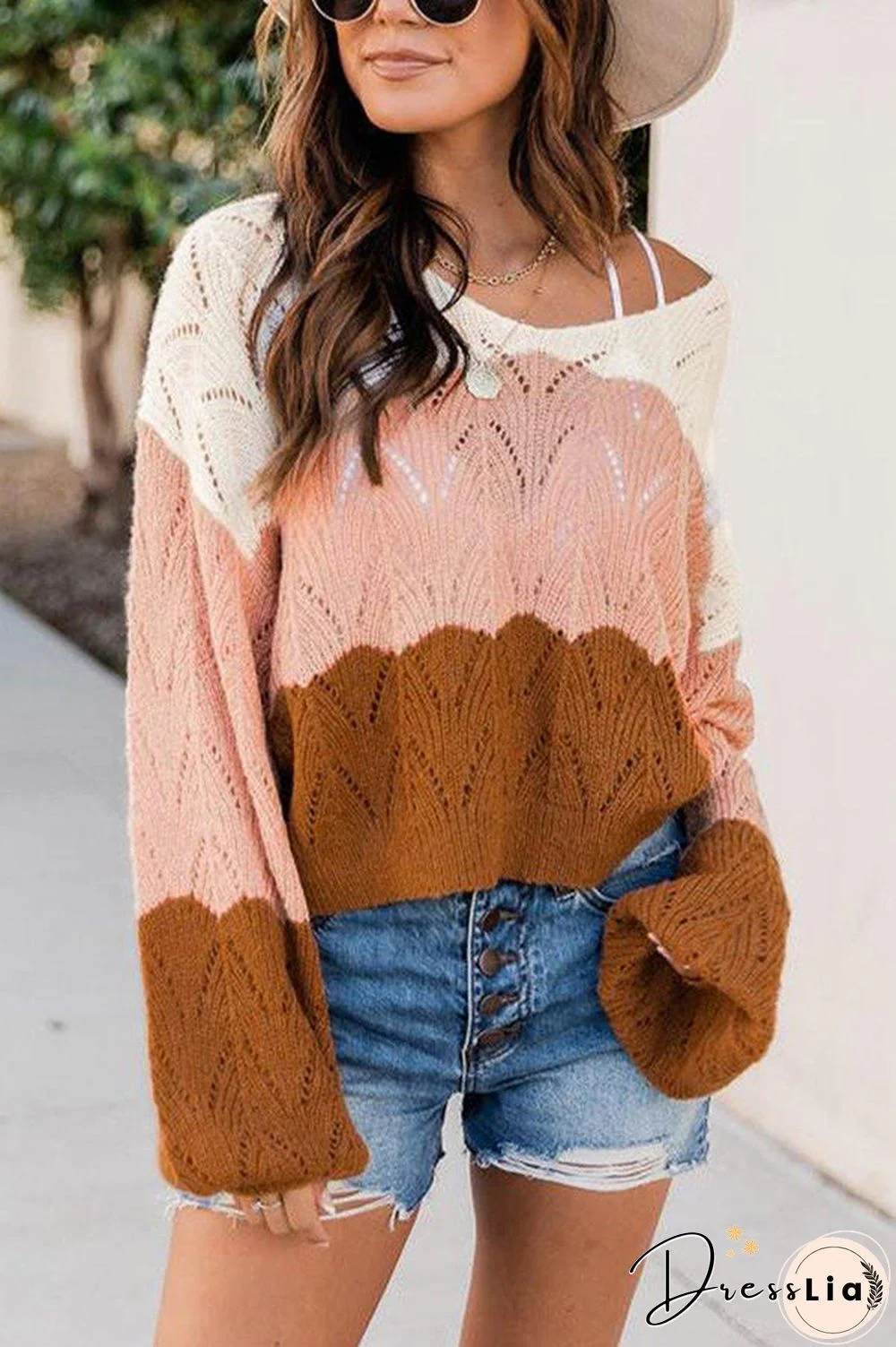 I Need A Latte Colorblock Sweater