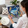 (25x25cm)DIY Whale Framed Handmade Pearl Painting Art Craft Kit Living Home Decor