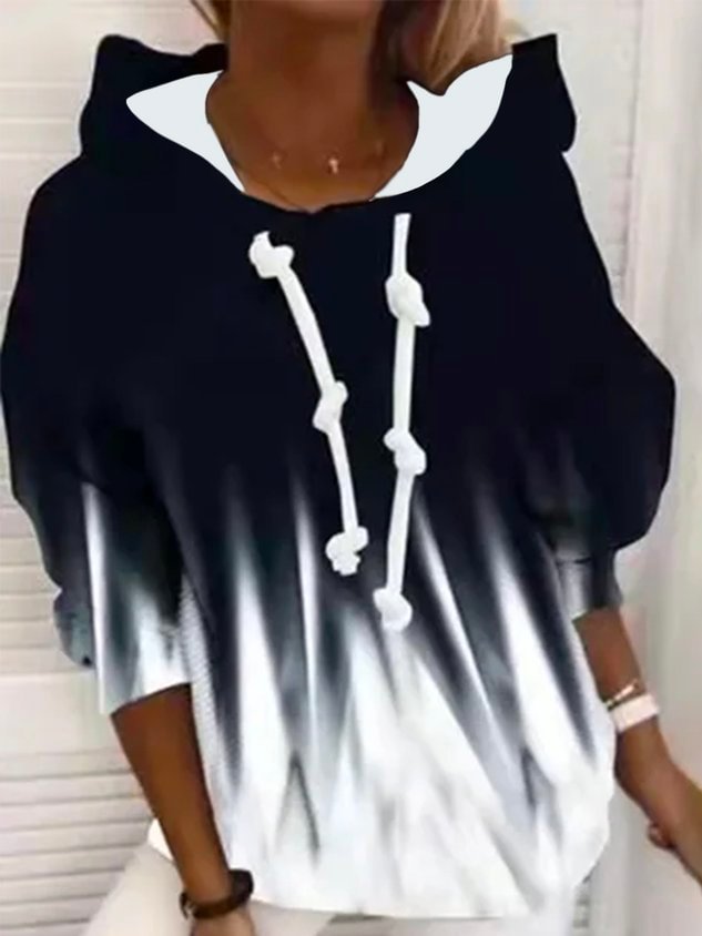 Ombre Long Sleeve Sweatshirt Hoodie