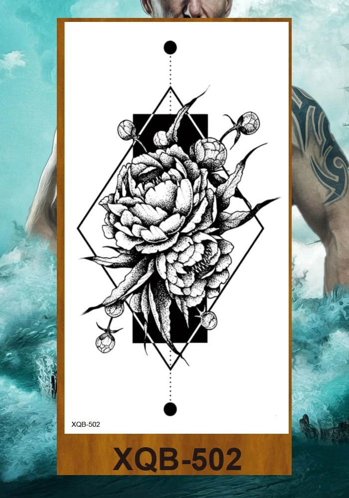 Temporary Tattoos Stickers Woman Arm Neck Chest Fake Tattos Girl Flower Cute Fox Mask Pussy Cat Body Makeup Waterproof Serpenti