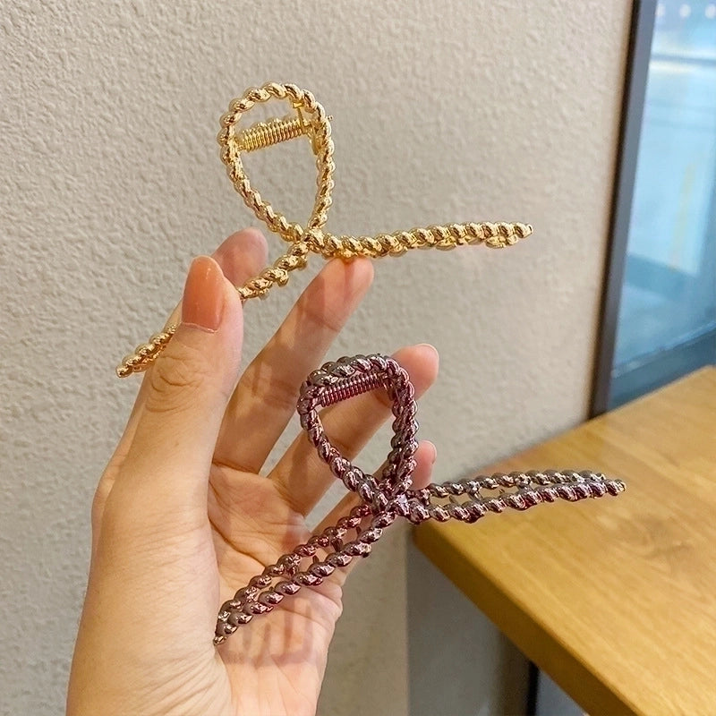 Simple Metal Catch Clip Large Shower Pearl Shark Clip