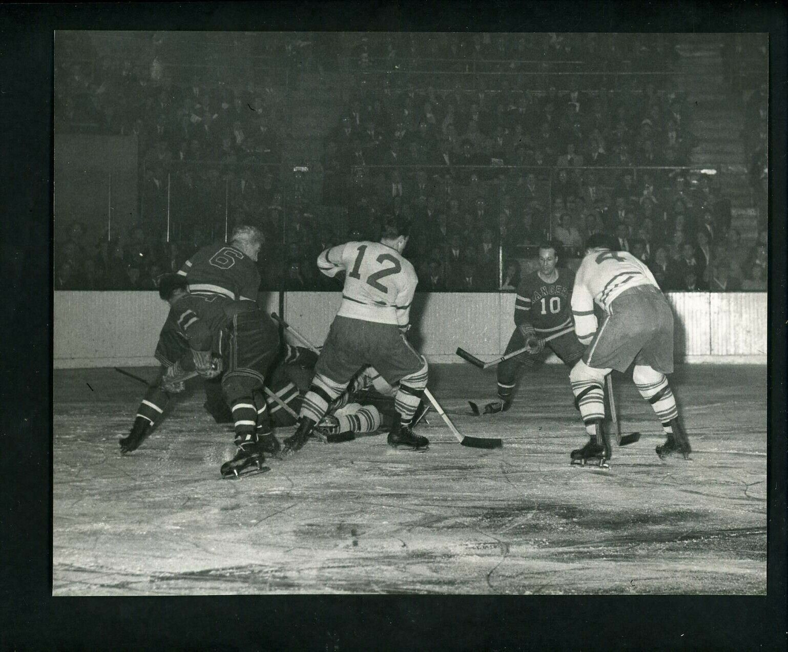 New York Rangers & Toronto Maple Leafs 1947 New York Times Type 1 Press Photo Poster painting 2B