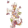 Cat Butterfly - 11CT Stamped Cross Stitch 40*40cm