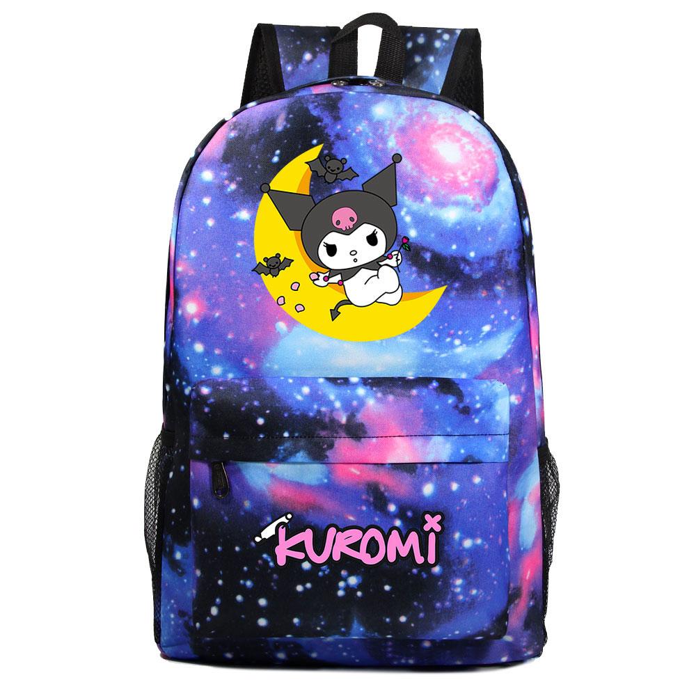 Mayoulove Kuromi Backpack Lightweight Design with Multiple Pockets for School Use-Mayoulove