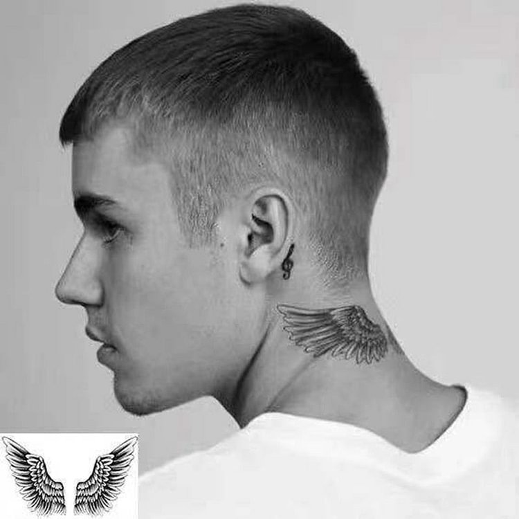 Waterproof Temporary Tattoo Sticker Bieber's ’Wing Angel Flash Tatto Body Art Arm Water Transfer Fake Tatoo Men