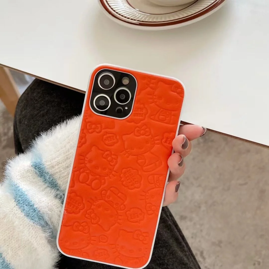 Kitty Leather Texture Phone Case