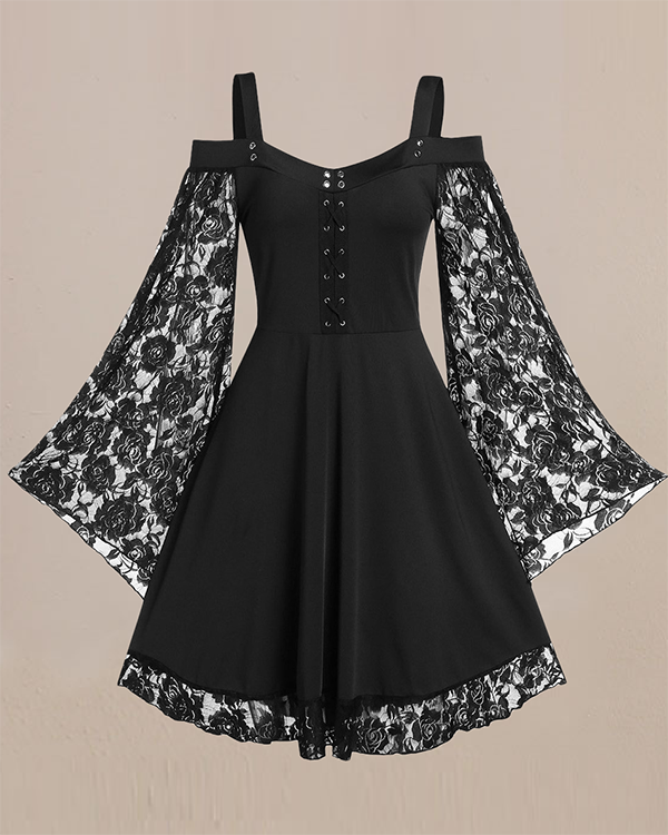 Retro Lace Sling Women's Dress