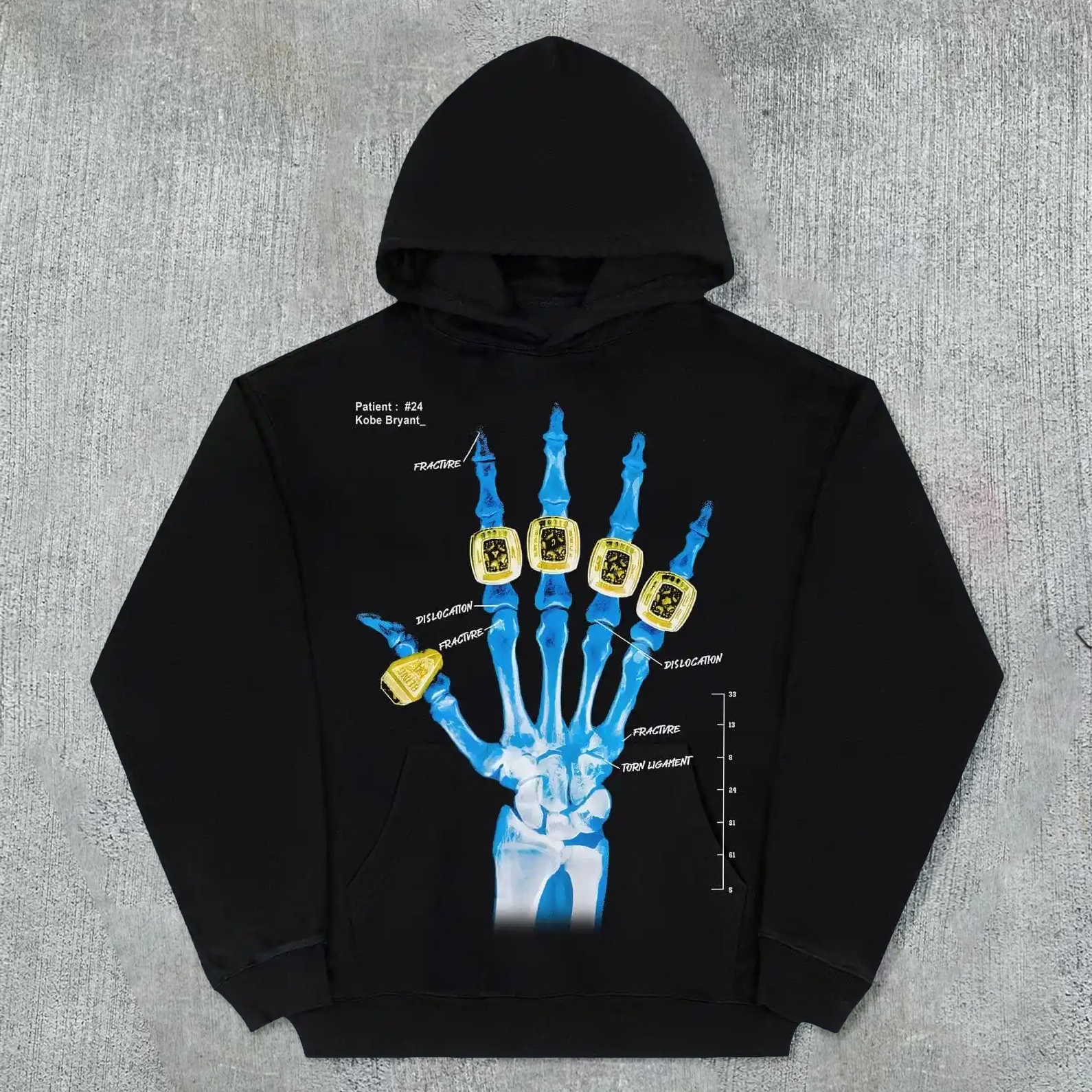 hand bone print hoodie