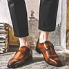 Men Business Metal Buckle Non Slip Soft Leather Dress Shoes -Dress Shoes