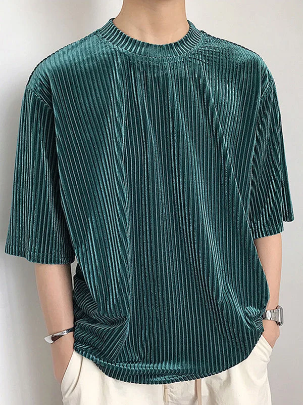 Aonga - Mens Vintage Pit Stripe Half Sleeve T-ShirtJ