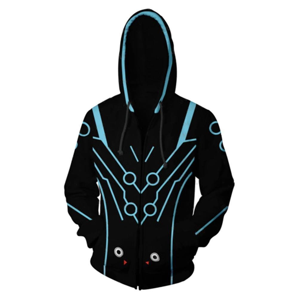 Overwatch Shimada Genji Hoodie Jacke mit Reißverschluss Pullover mit Kaputze Sweatshirt 3D Druck
