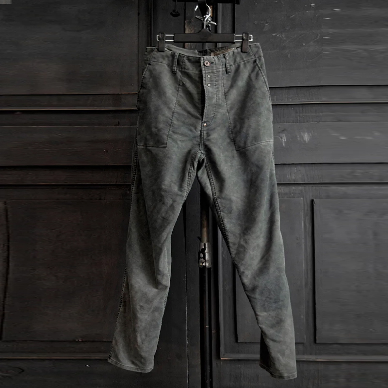 Men's Olive Green French Work Style Work Pants