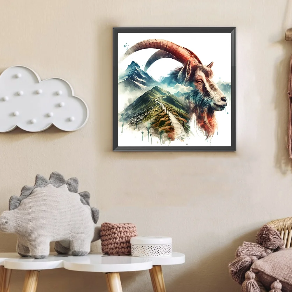 Diamond Painting - Full Round Drill - Goat Silhouettes(Canvas|30*30cm)