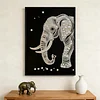 (30x40cm)DIY Pearl Painting Framed Elephant Handmade Pearl Material Art Kit Living Room Decor
